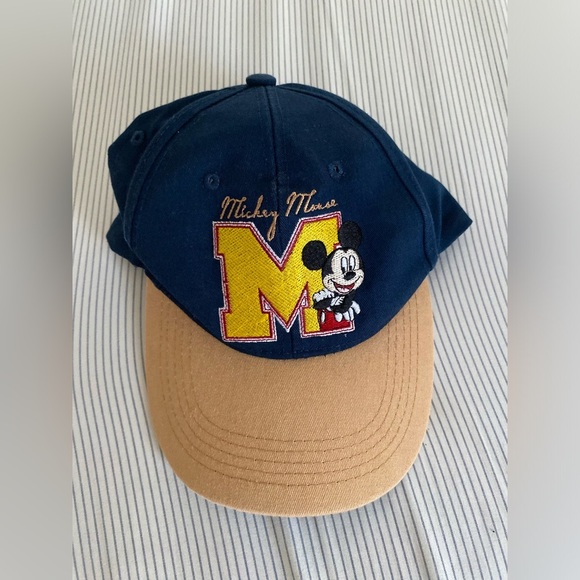 Vintage Blue & Tan Adult Disney Mickey Mouse Hat - Picture 1 of 3